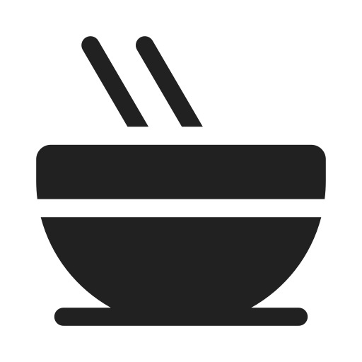 Ic, fluent, bowl, chopsticks, filled icon - Free download