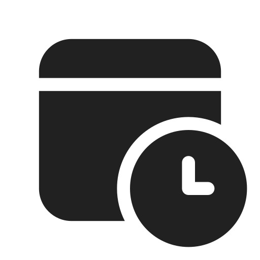 Ic, fluent, calendar, clock, filled icon - Free download