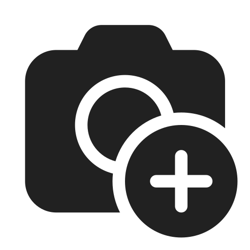 Ic, fluent, camera, add, filled icon - Free download
