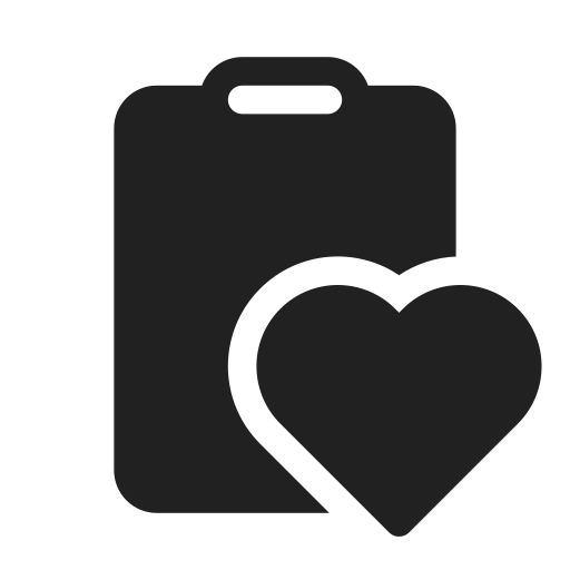 Ic, fluent, clipboard, heart, filled icon - Free download