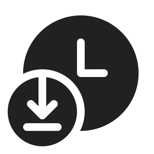 Ic, fluent, clock, arrow, download, filled icon - Free download