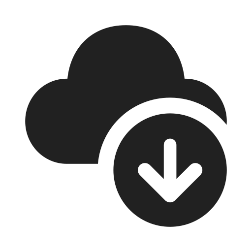 Ic, fluent, cloud, arrow, down, filled icon - Free download