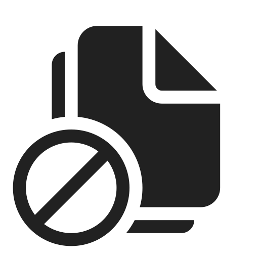 Ic, fluent, document, multiple, prohibited, filled icon - Free download