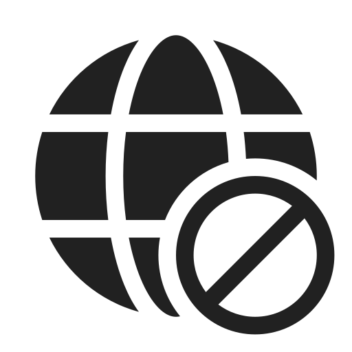 Ic, fluent, globe, prohibited, filled icon - Free download