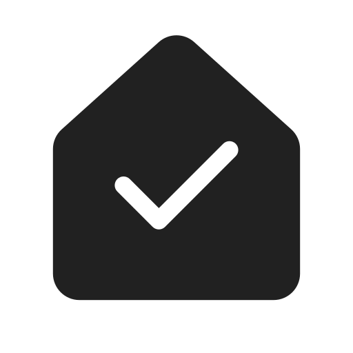 Ic, fluent, home, checkmark, filled icon - Free download