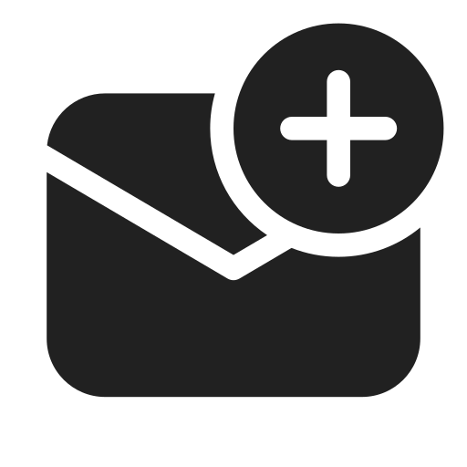 Ic, fluent, mail, add, filled icon - Free download