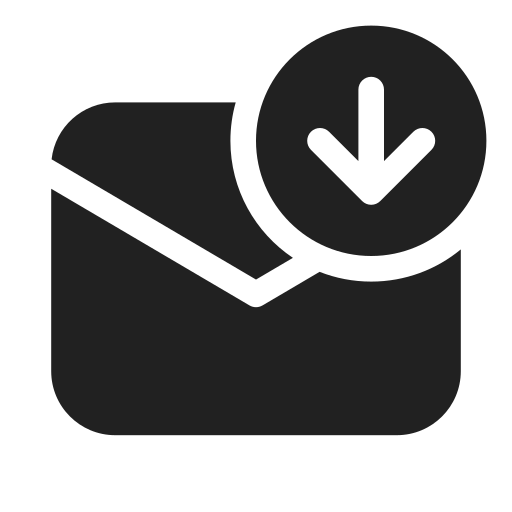 Ic, fluent, mail, arrow, down, filled icon - Free download