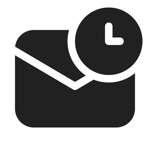Ic, fluent, mail, clock, filled icon - Free download