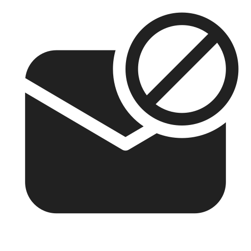 Ic, fluent, mail, prohibited, filled icon - Free download
