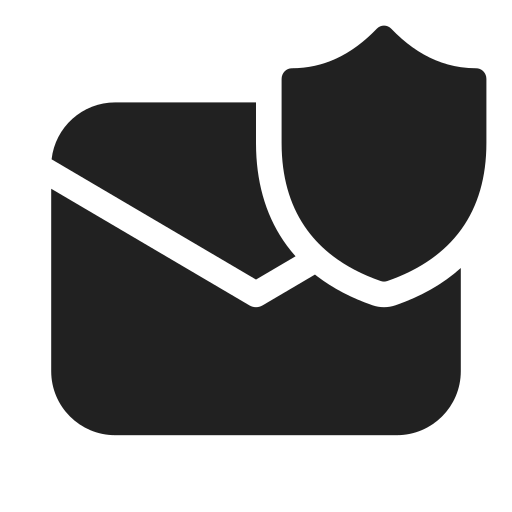 Ic, fluent, mail, shield, filled icon - Free download