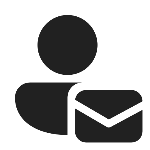 Ic, fluent, person, mail, filled icon - Free download