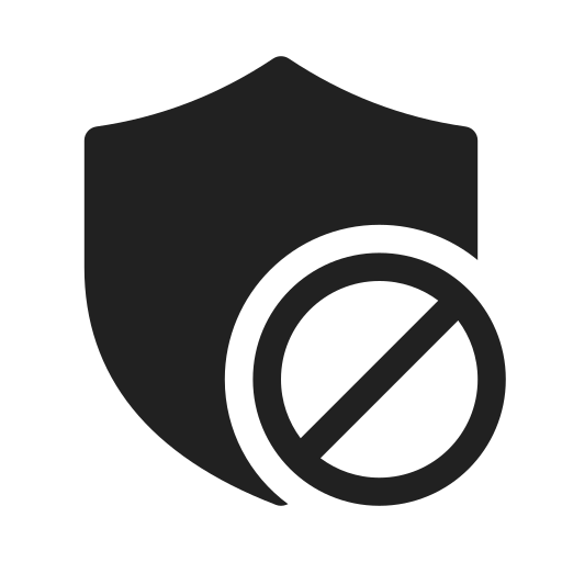 Ic, fluent, shield, prohibited, filled icon - Free download