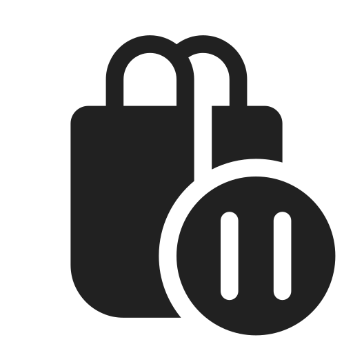 Ic, fluent, shopping, bag, pause, filled icon - Free download