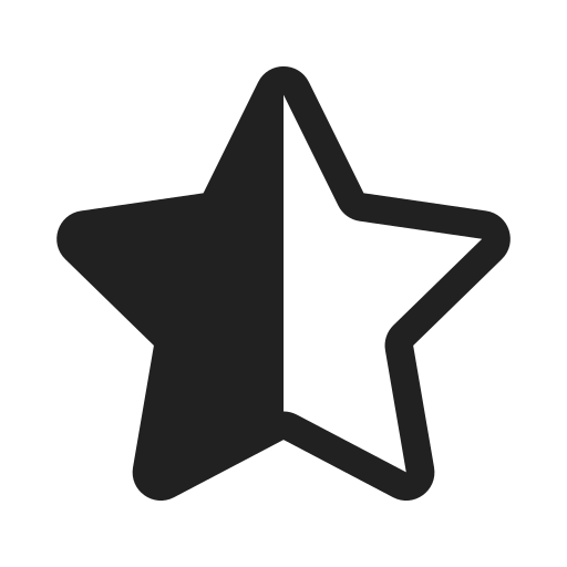 Ic, fluent, star, half, filled icon - Free download