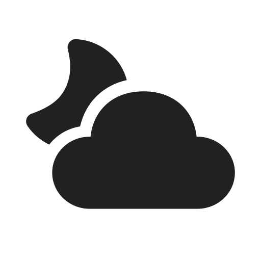 Ic, fluent, weather, partly, cloudy, night, filled icon - Free download