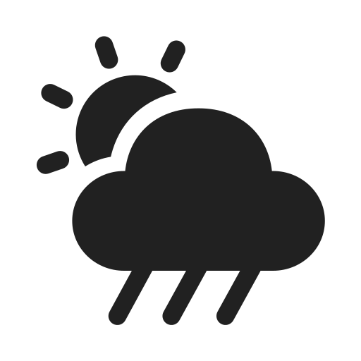 Ic, fluent, weather, rain, showers, day, filled icon - Free download