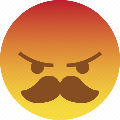 Angry, emoji, mad, mustache, rage, react, taunt icon - Download on Iconfinder
