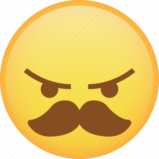 Angry, emoji, mad, mustache, rage, react icon - Download on Iconfinder