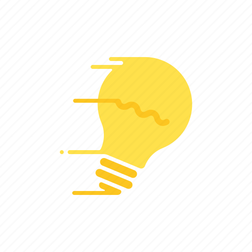Creativity, fast, ideas, light bulb, motion, speed, streak icon - Download on Iconfinder