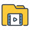 archive, clip, document, file, folder, movie, video