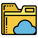 cloud, storage, folder, file, document, archive