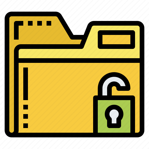 Unlock, padlock, secure, folder, file, document, archive icon - Download on Iconfinder