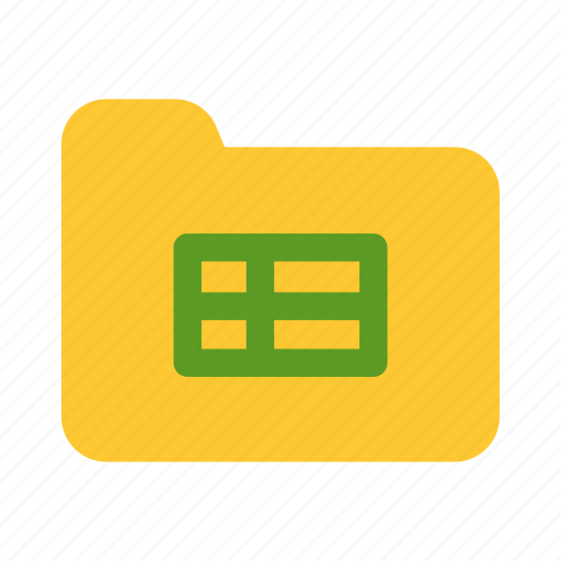 Folder, 1, flat, spreadsheet icon - Download on Iconfinder