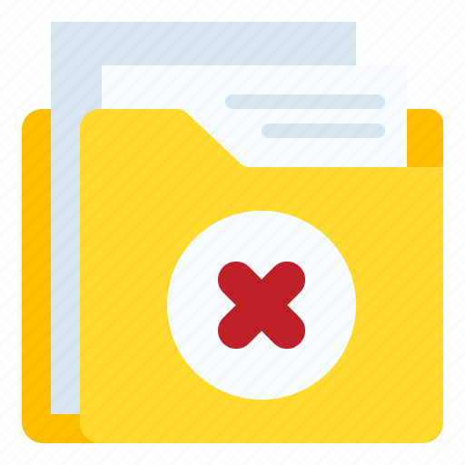 Folder, file, document, cancel, cross, delete, data icon - Download on Iconfinder