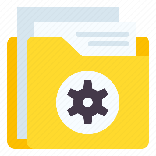 Folder, file, document, setting, gear, configuration, data icon - Download on Iconfinder
