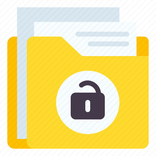 Folder, file, document, unlock, password, open, security icon - Download on Iconfinder