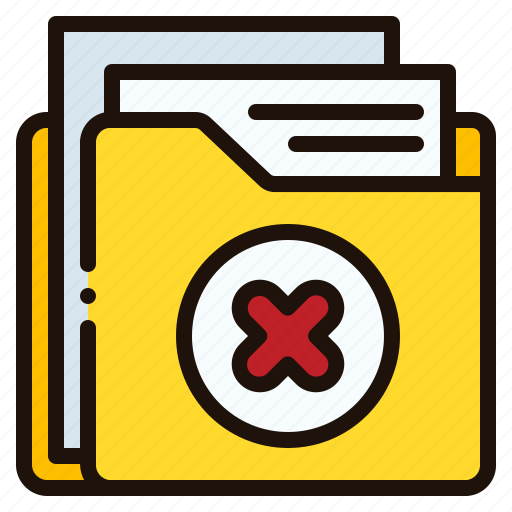 Folder, file, document, cancel, cross, delete, data icon - Download on Iconfinder