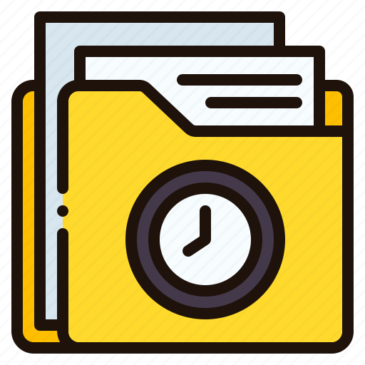 Folder, file, document, clock, timer, time, data icon - Download on Iconfinder