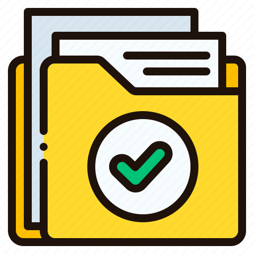 Folder, file, document, done, check, mark, storage icon - Download on Iconfinder