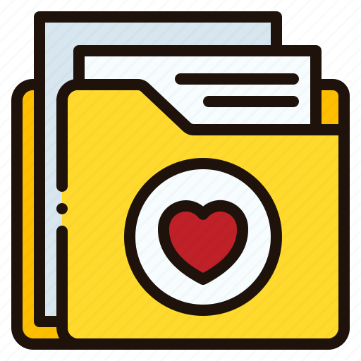 Folder, file, document, heart, love, like, data icon - Download on Iconfinder