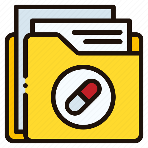 Folder, file, document, medical, capsule, drug, healthcare icon - Download on Iconfinder