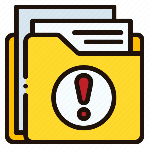 Folder, file, document, urgent, warning, caution, danger icon - Download on Iconfinder