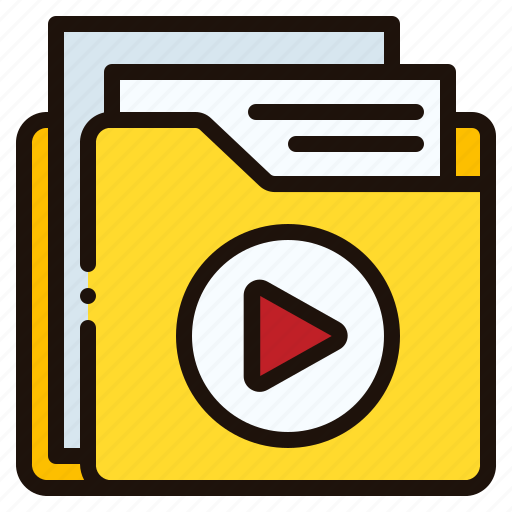 Folder, file, document, video, playlist, music, play icon - Download on Iconfinder