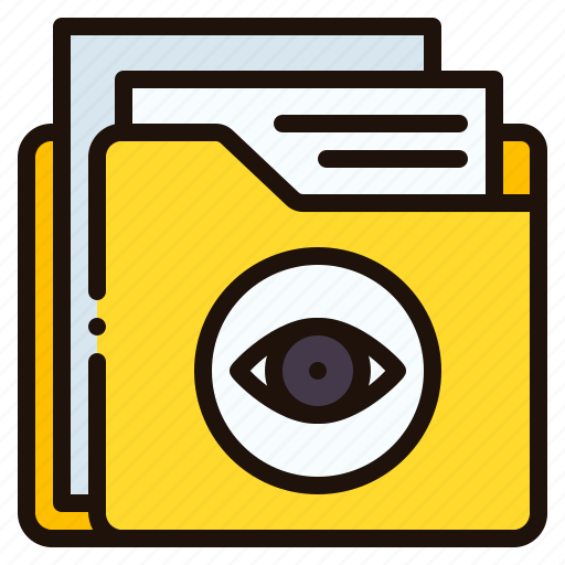 Folder, file, document, view, eye, search, data icon - Download on Iconfinder