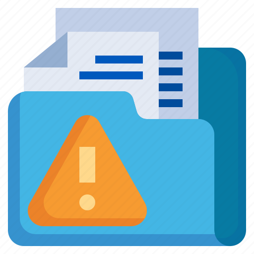 Alert, files, and, folders, document, office, danger icon - Download on Iconfinder
