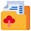 cloud, files, and, folders, document, office, software