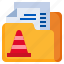 error, files, and, folders, document, office, traffic, cone 