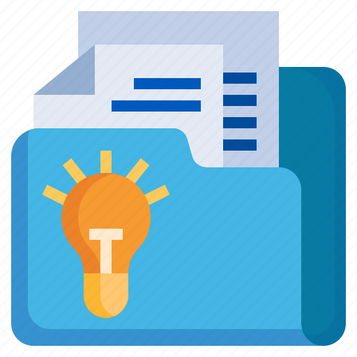 Idea, files, and, folders, document, office, lights icon - Download on Iconfinder