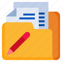 note, files, and, folders, document, office, pen