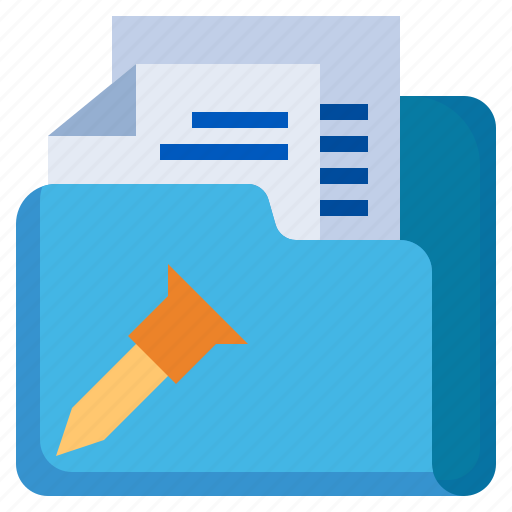Pin, files, and, folders, document, office, map icon - Download on Iconfinder