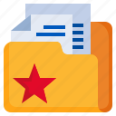 star, files, and, folders, document, office, favorite