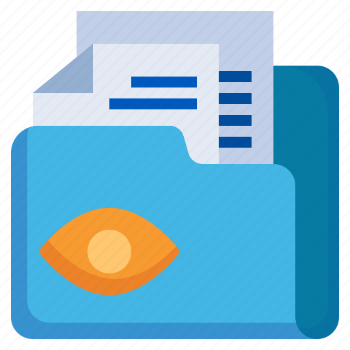 Vision, files, and, folders, document, office, eye icon - Download on Iconfinder