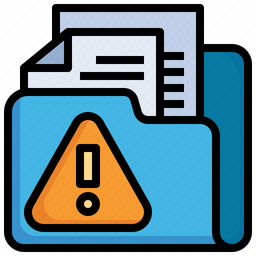 Alert, files, and, folders, document, office, danger icon - Download on Iconfinder