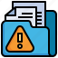 alert, files, and, folders, document, office, danger 