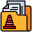 error, files, and, folders, document, office, traffic, cone 