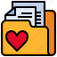 love, files, and, folders, document, office, heart 